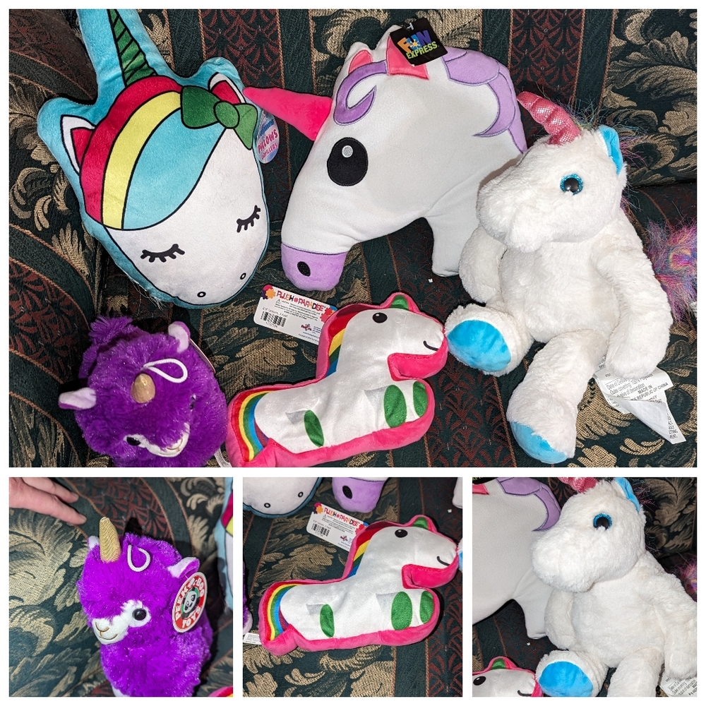 Unicorn pillows and plushies bundle !!!